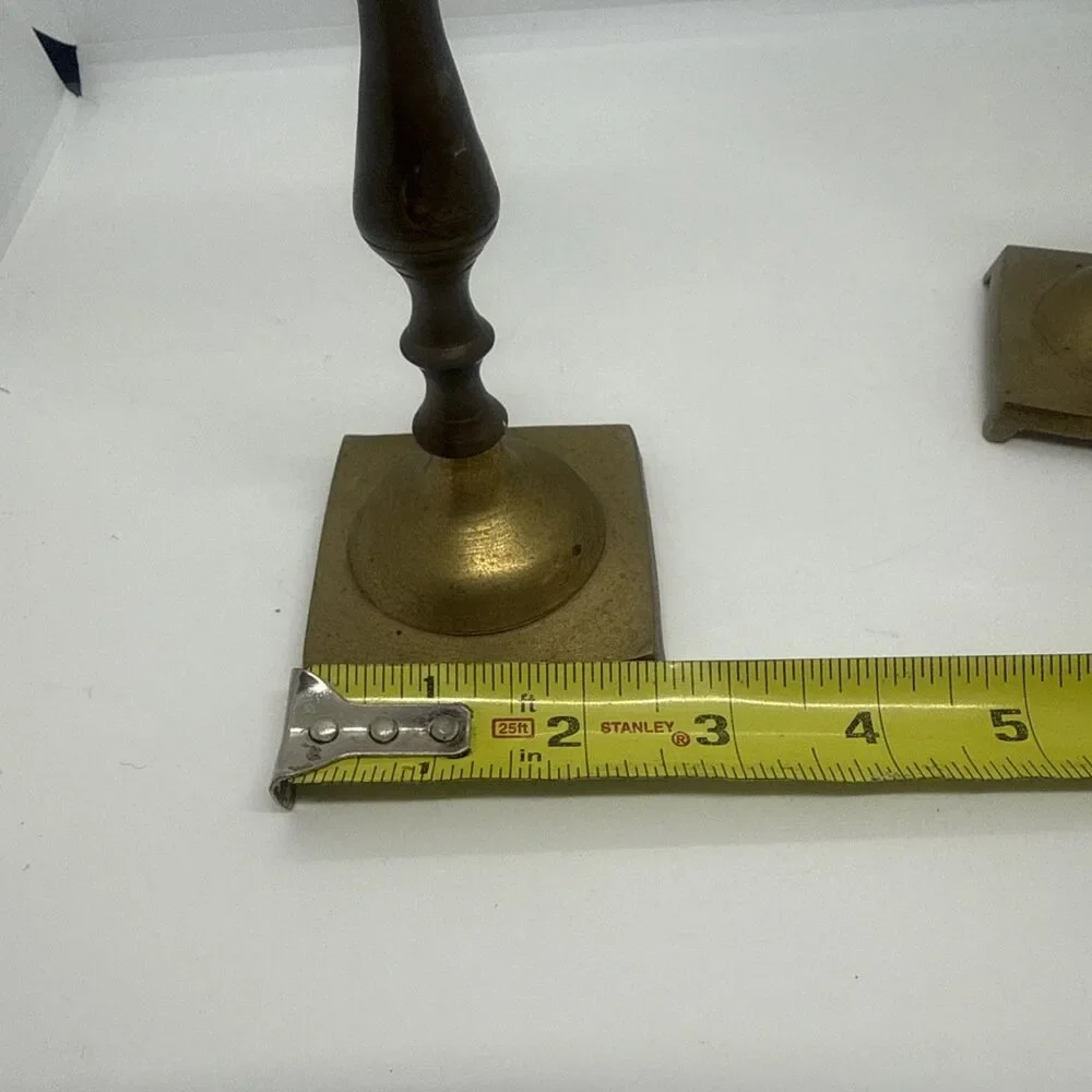 Vintage Set Of 2 Brass Candle Stick Holders Made In India